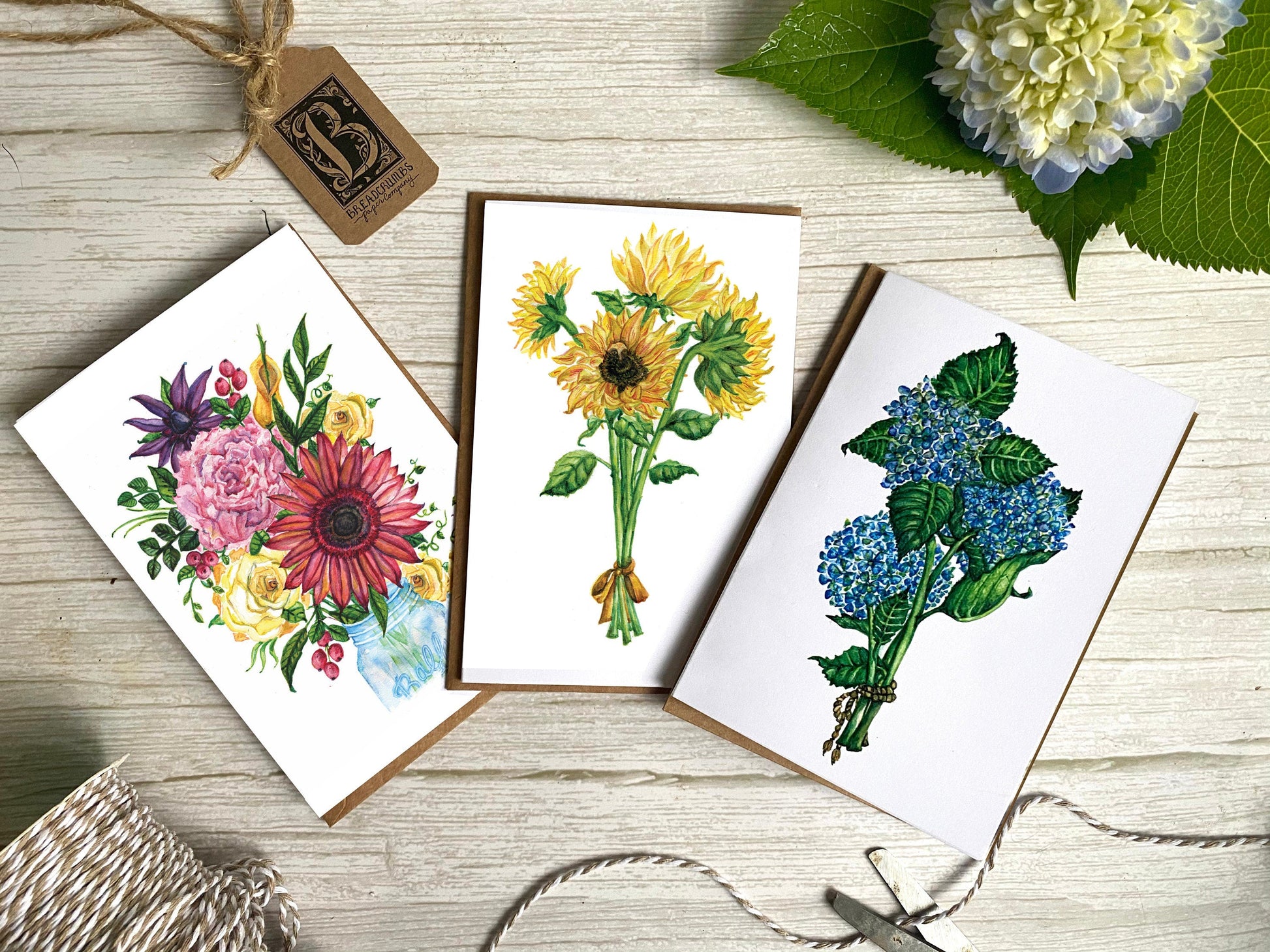 Floral Notecard Set – 6 Pack-Greeting & Note Cards-Breadcrumbs Paper Co