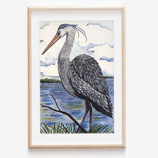 Great Blue Heron Print (Left Facing)