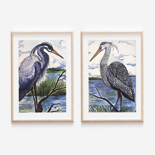 Great Blue Heron Print (2-Print Set)