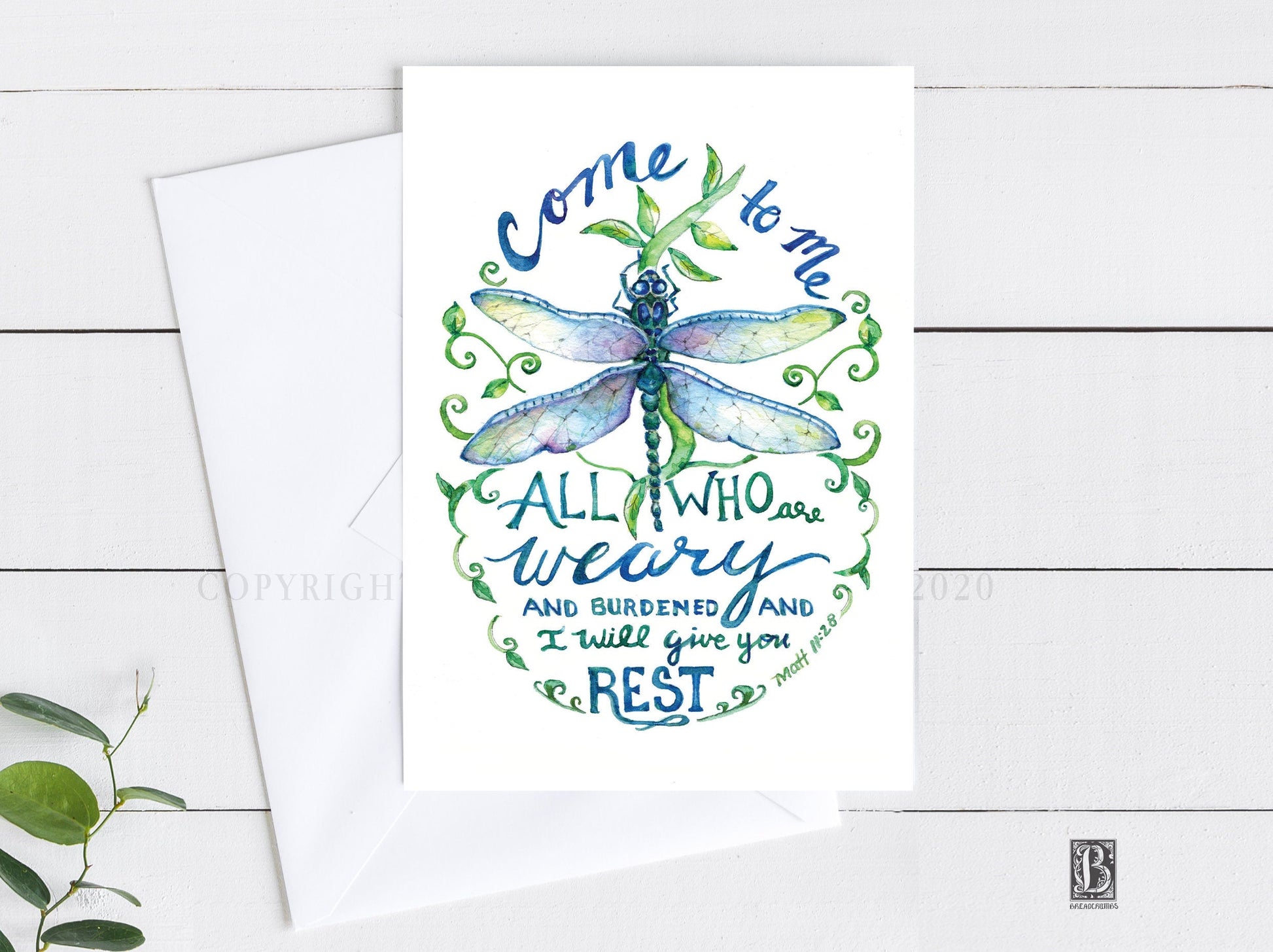 "I Will Give You Rest" Matthew 11:28 Card-Greeting & Note Cards-Breadcrumbs Paper Co