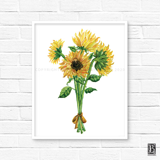 Sunflower Print-Posters, Prints, & Visual Artwork-Breadcrumbs Paper Co